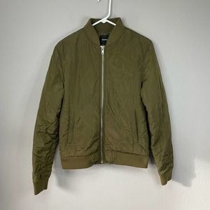 Members Only | olive green full zip bomber jacket sz M